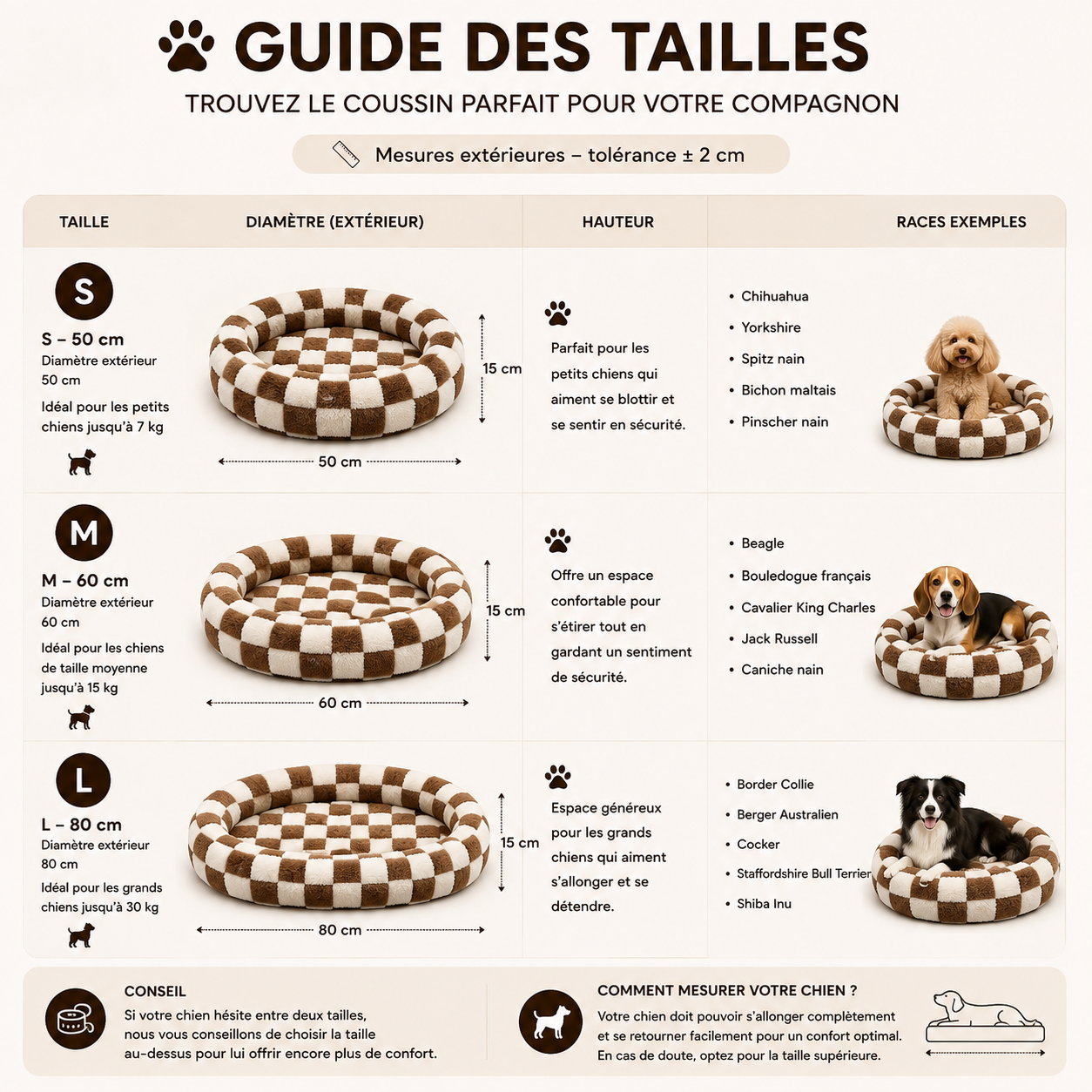 Lit pour chien - Cosy MARRON